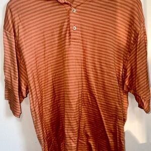 Classic Striped Men's Desinger Marbas orange shirt size large
